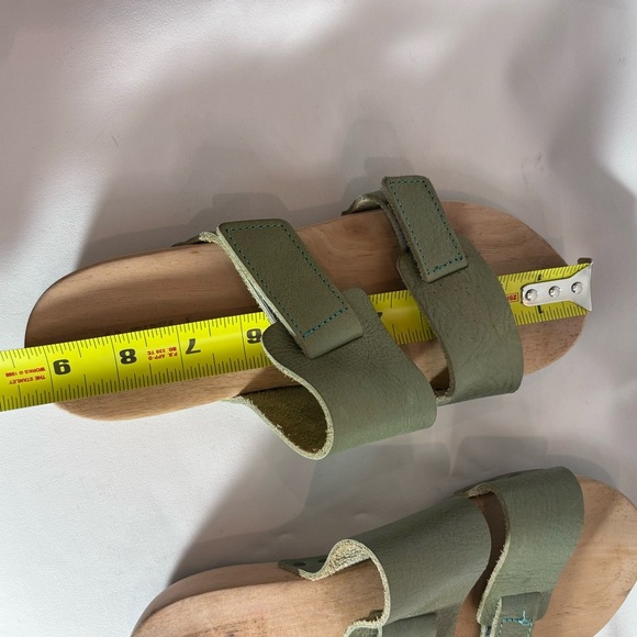 TRIPPEN Sz 36 Clogs Leather Wooden Soles Open Toe Slip On Slides Sandals - Picture 9 of 10